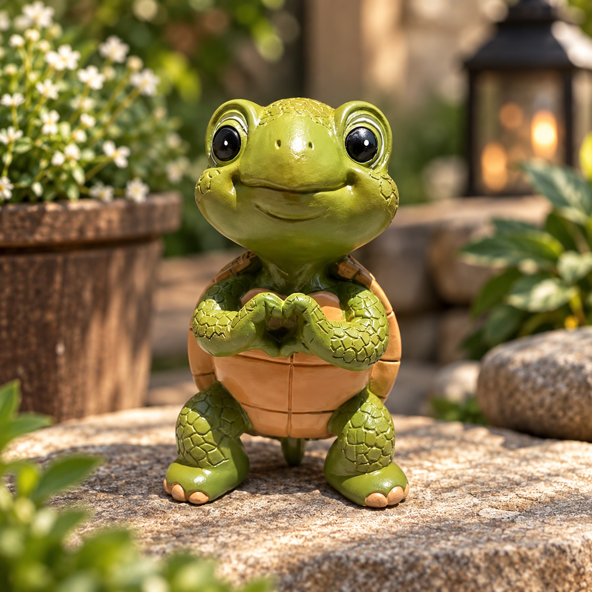 Whimsical Turtle Garden Statue, Cute Turtle Figurine, Outdoor Lawn Decor, Reptile Sculpture, Patio Accent, Nature Lover Gift, Porch Ornament