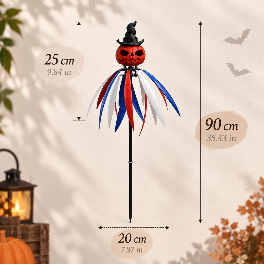 Halloween Pumpkin Garden Stakes, Witch Hat Yard Decor, Fall Outdoor Decoration, Spooky Lawn Ornament, Autumn Patio Accent, Seasonal Gift.
