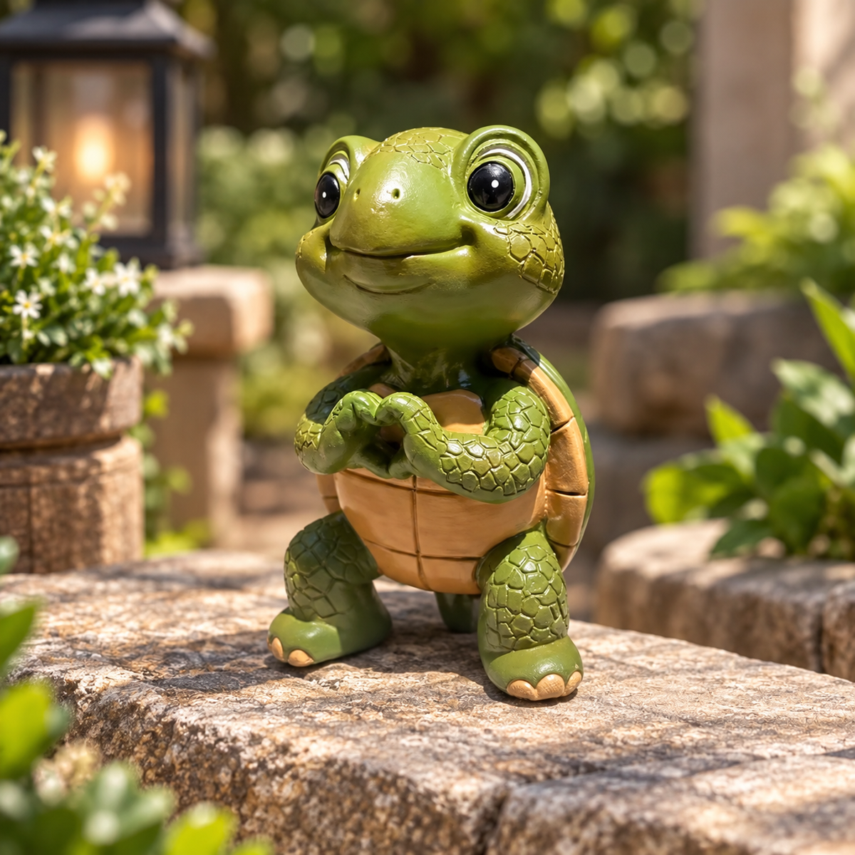 Whimsical Turtle Garden Statue, Cute Turtle Figurine, Outdoor Lawn Decor, Reptile Sculpture, Patio Accent, Nature Lover Gift, Porch Ornament