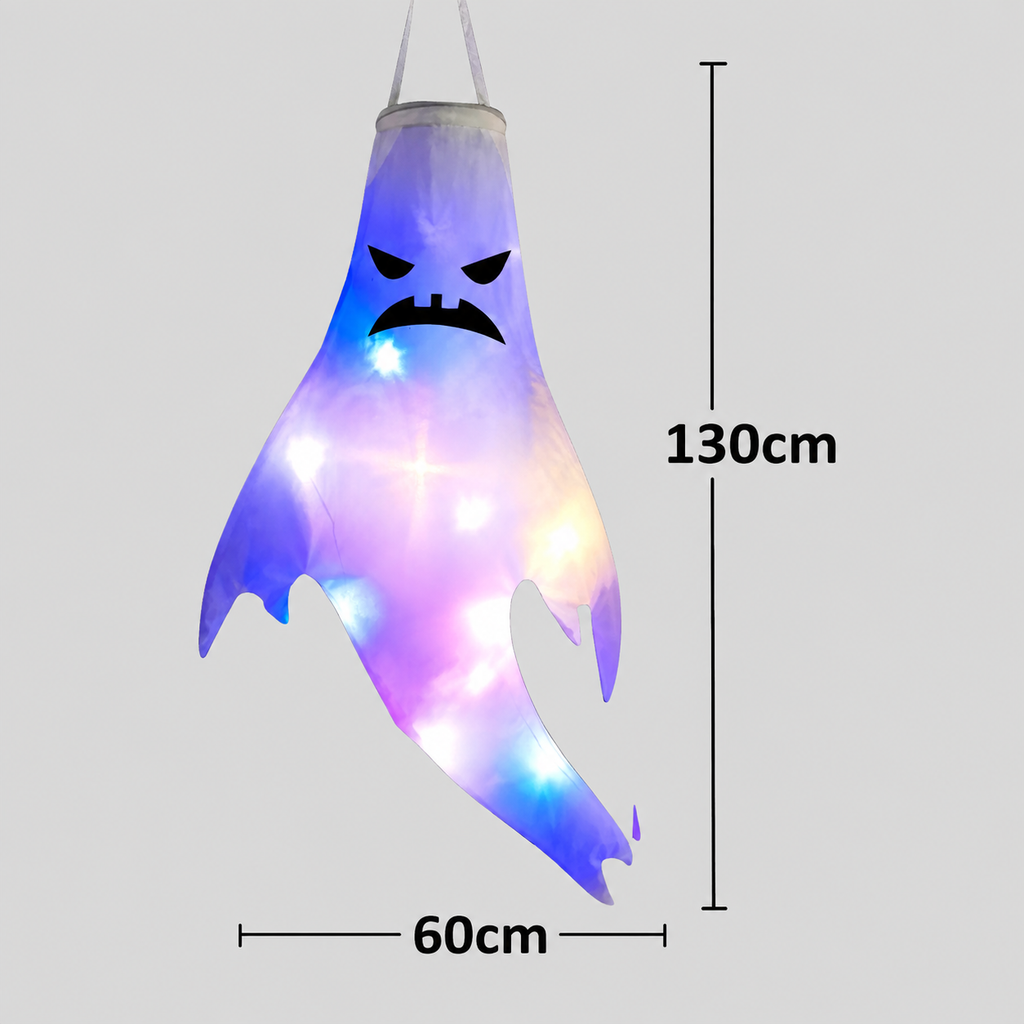 Halloween Ghost Lights, Hanging Lanterns, Outdoor Decor, Spooky Porch Decorations, LED Party Illumination, Haunted House Ornament