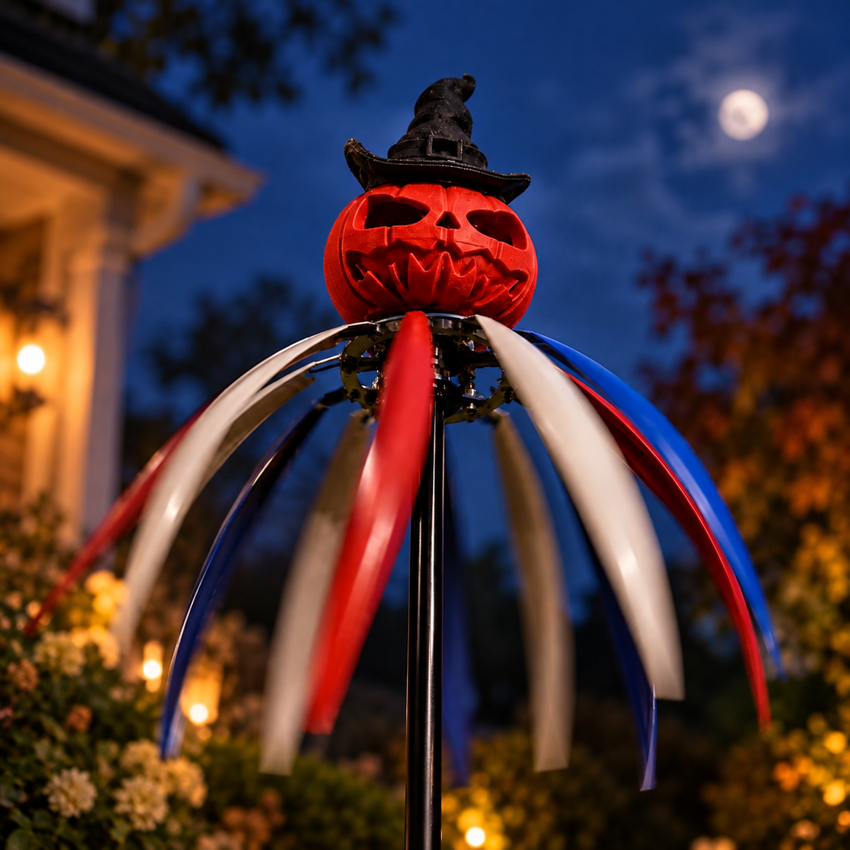 Halloween Pumpkin Garden Stakes, Witch Hat Yard Decor, Fall Outdoor Decoration, Spooky Lawn Ornament, Autumn Patio Accent, Seasonal Gift.