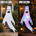 Halloween Ghost Lights, Hanging Lanterns, Outdoor Decor, Spooky Porch Decorations, LED Party Illumination, Haunted House Ornament