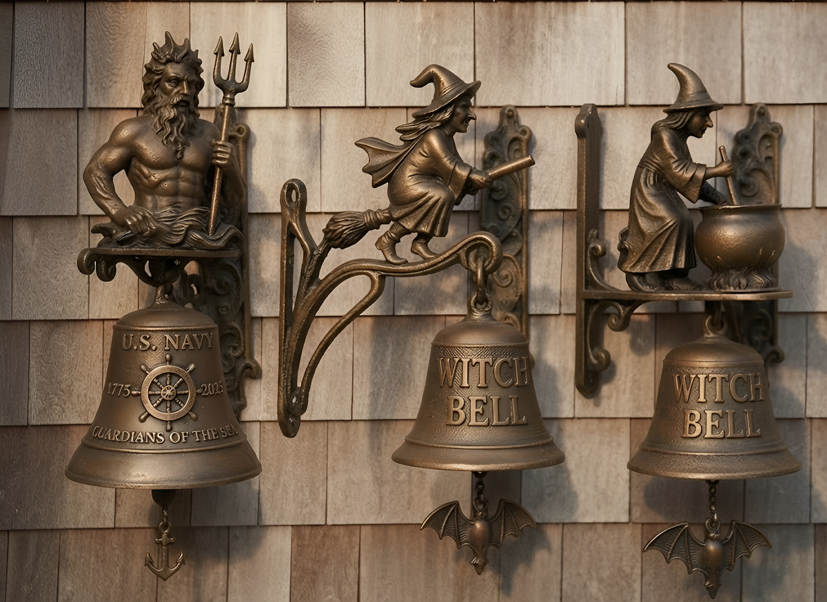 Door Bell, Nautical Ship Bell, Poseidon Wall Decor, Coastal Entryway Accent, Ocean Housewarming Gift, Maritime Decor