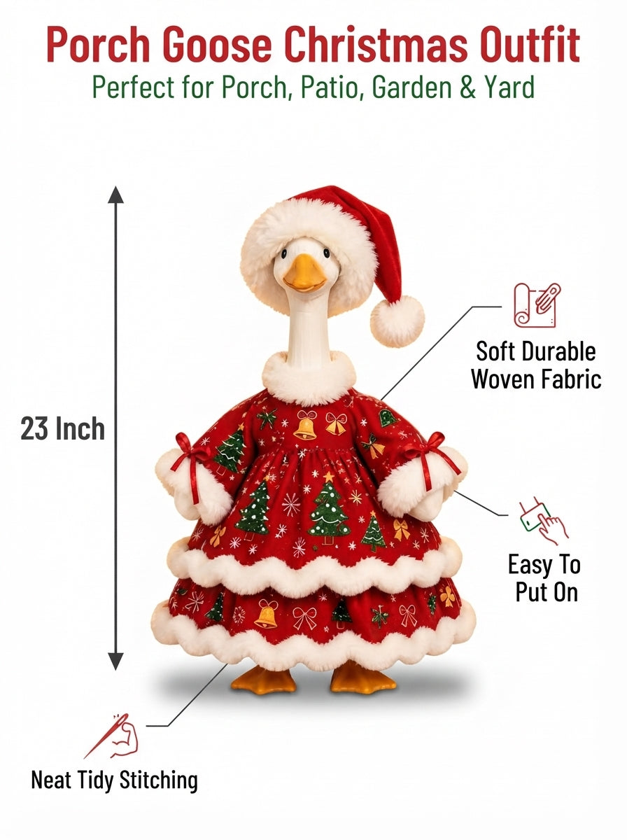 Christmas Goose Doll, Santa Hat Holiday Decor, Festive Table Centerpiece, Winter Farmhouse Display, Cute Seasonal Gift, Xmas Home Accent