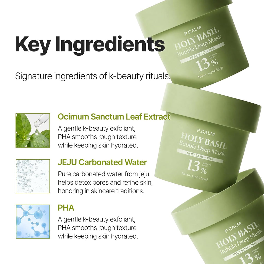 Holy Basil Bubble Deep Mask, 90G / 3.17 Oz
