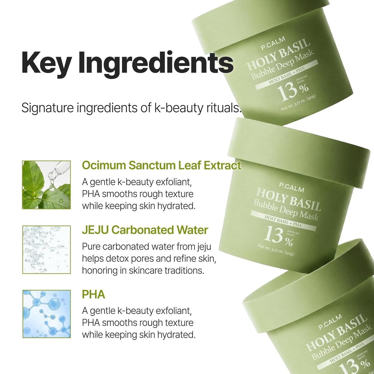 Holy Basil Bubble Deep Mask, 90G / 3.17 Oz
