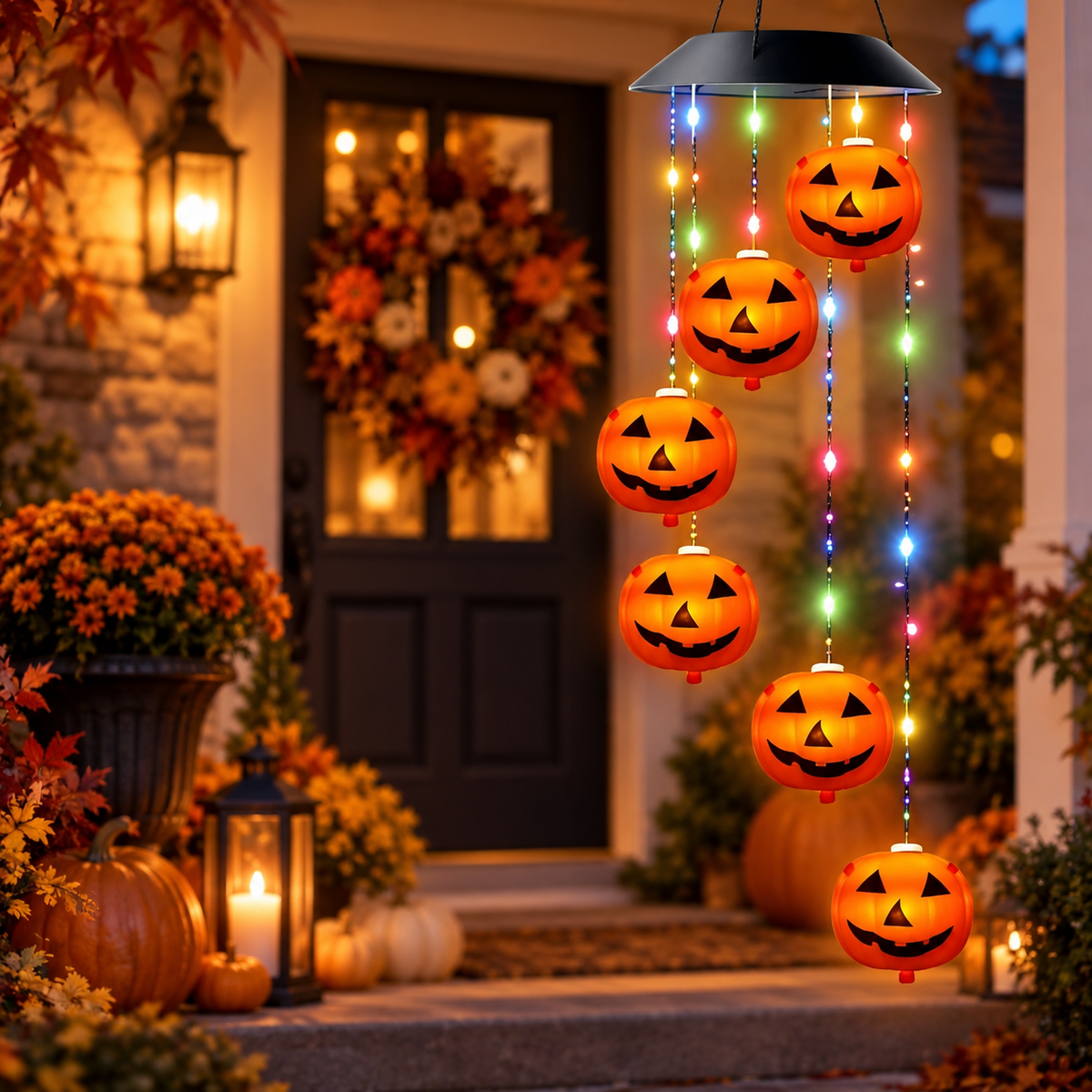 Halloween Pumpkin Light, Jack O Lantern Hanging Decor, Outdoor Porch String Light, Fall Party Decoration, Autumn Accent, Spooky Display Yard