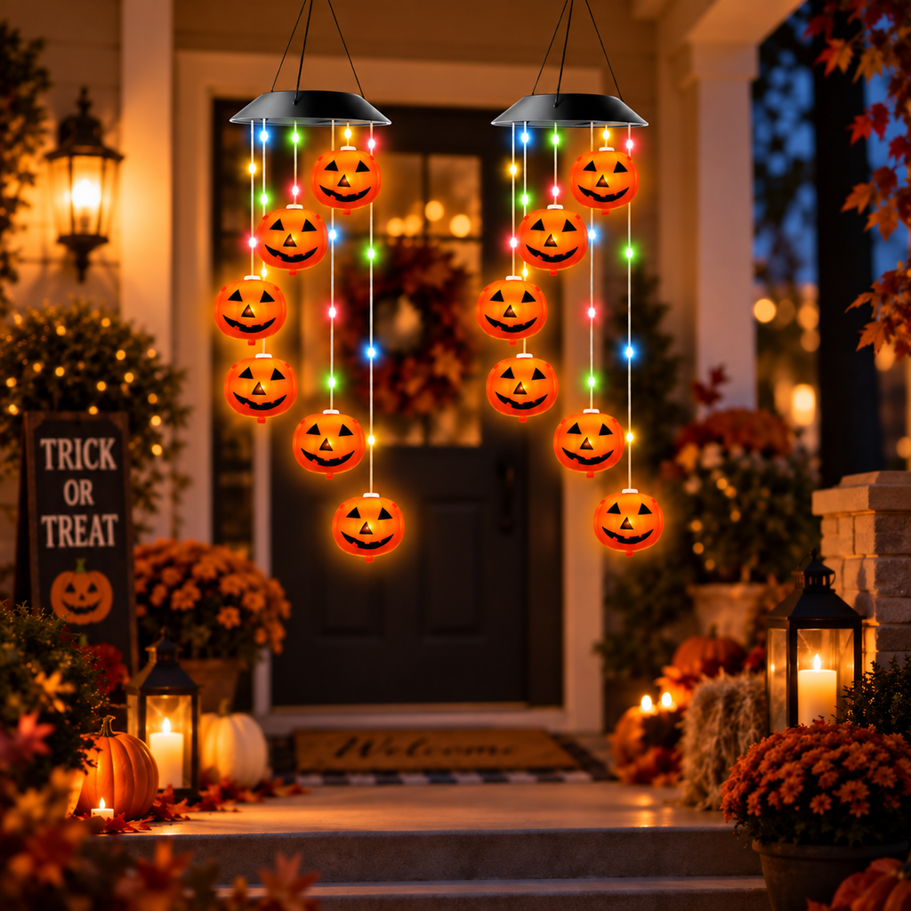 Halloween Pumpkin Light, Jack O Lantern Hanging Decor, Outdoor Porch String Light, Fall Party Decoration, Autumn Accent, Spooky Display Yard