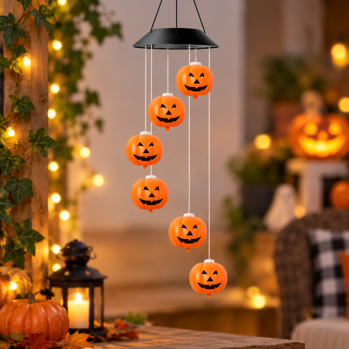 Halloween Pumpkin Light, Jack O Lantern Hanging Decor, Outdoor Porch String Light, Fall Party Decoration, Autumn Accent, Spooky Display Yard