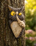 Peeking Owl Tree Decor, Resin Owl Tree Hugger, Woodland Garden Ornament, Outdoor Tree Trunk Decoration, Owl Yard Art Gift, Garden Decoration