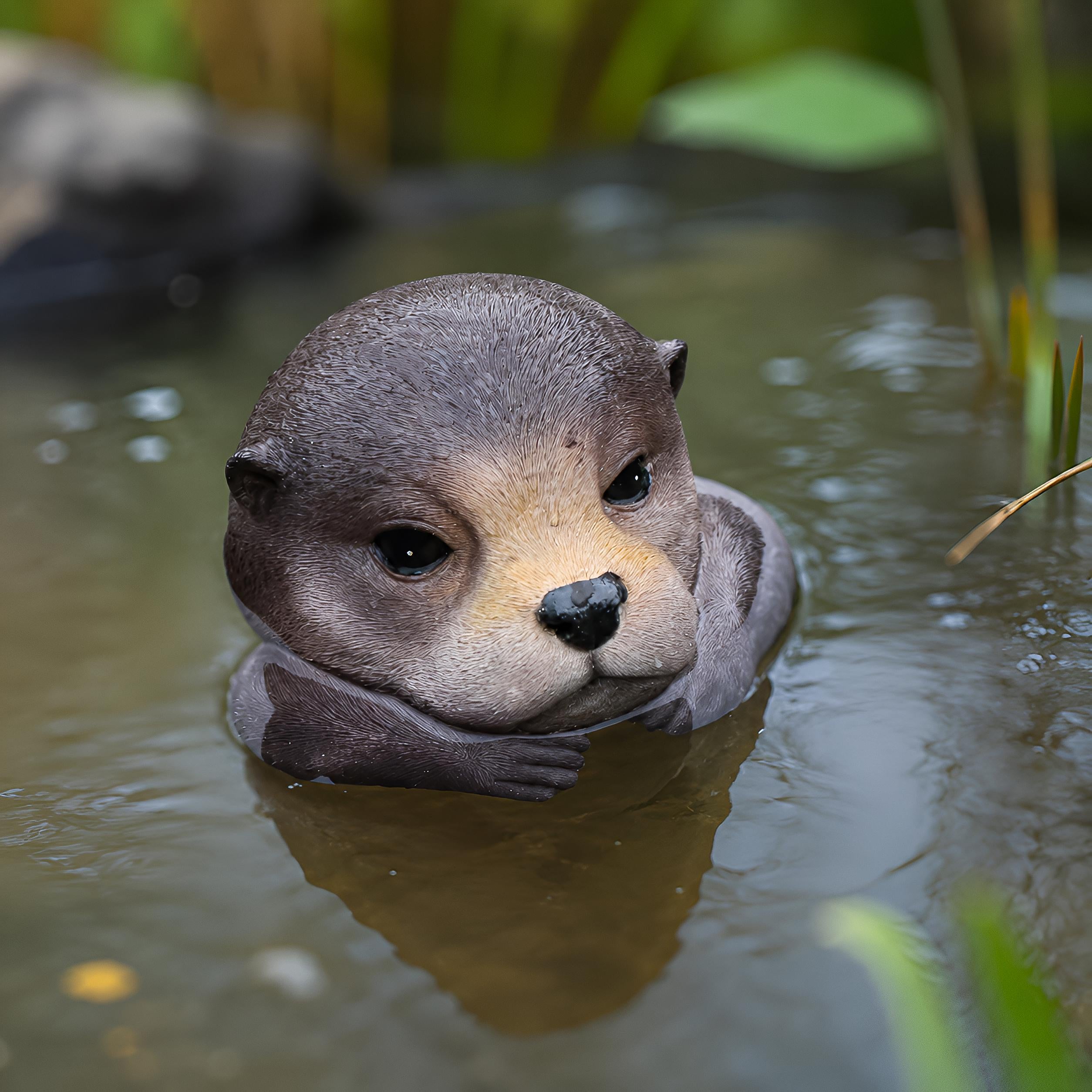 Sea Otter Decor, Otter Figurine, Otter Statue, Otter Sculpture, Sea Otter Gift, Otter Lover Gift, Pond Decoration, Resin Wildlife Sculpture
