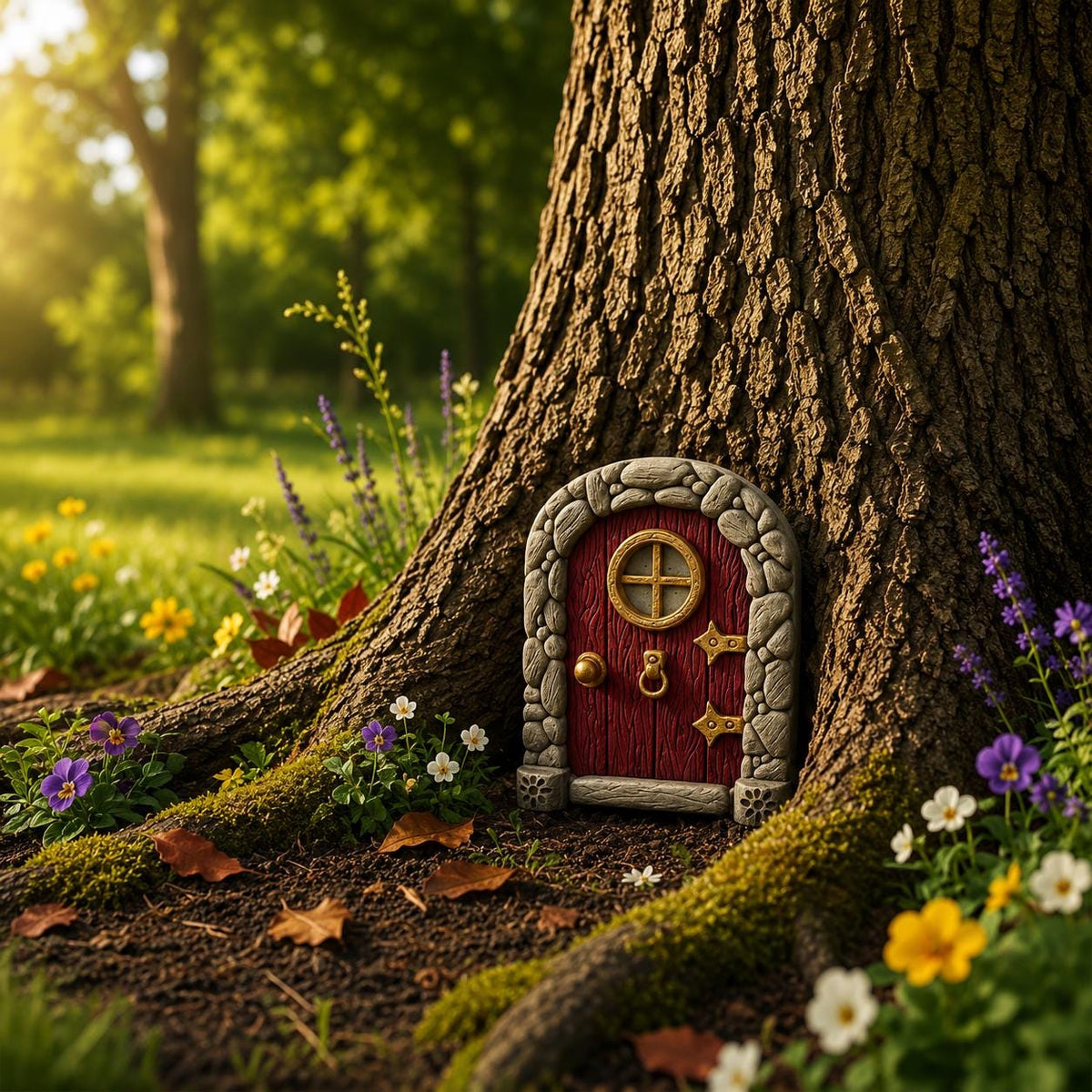 Fairy Garden Door, Enchanted Tree Door Decor, Magical Woodland Garden Ornament, Garden Accessory, Whimsical Outdoor Tree Decoration