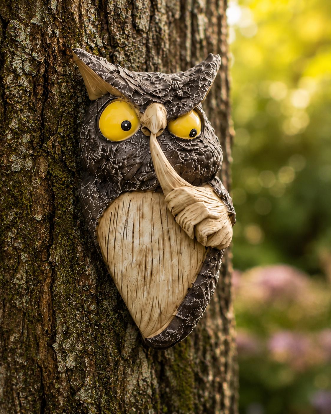 Peeking Owl Tree Decor, Resin Owl Tree Hugger, Woodland Garden Ornament, Outdoor Tree Trunk Decoration, Owl Yard Art Gift, Garden Decoration