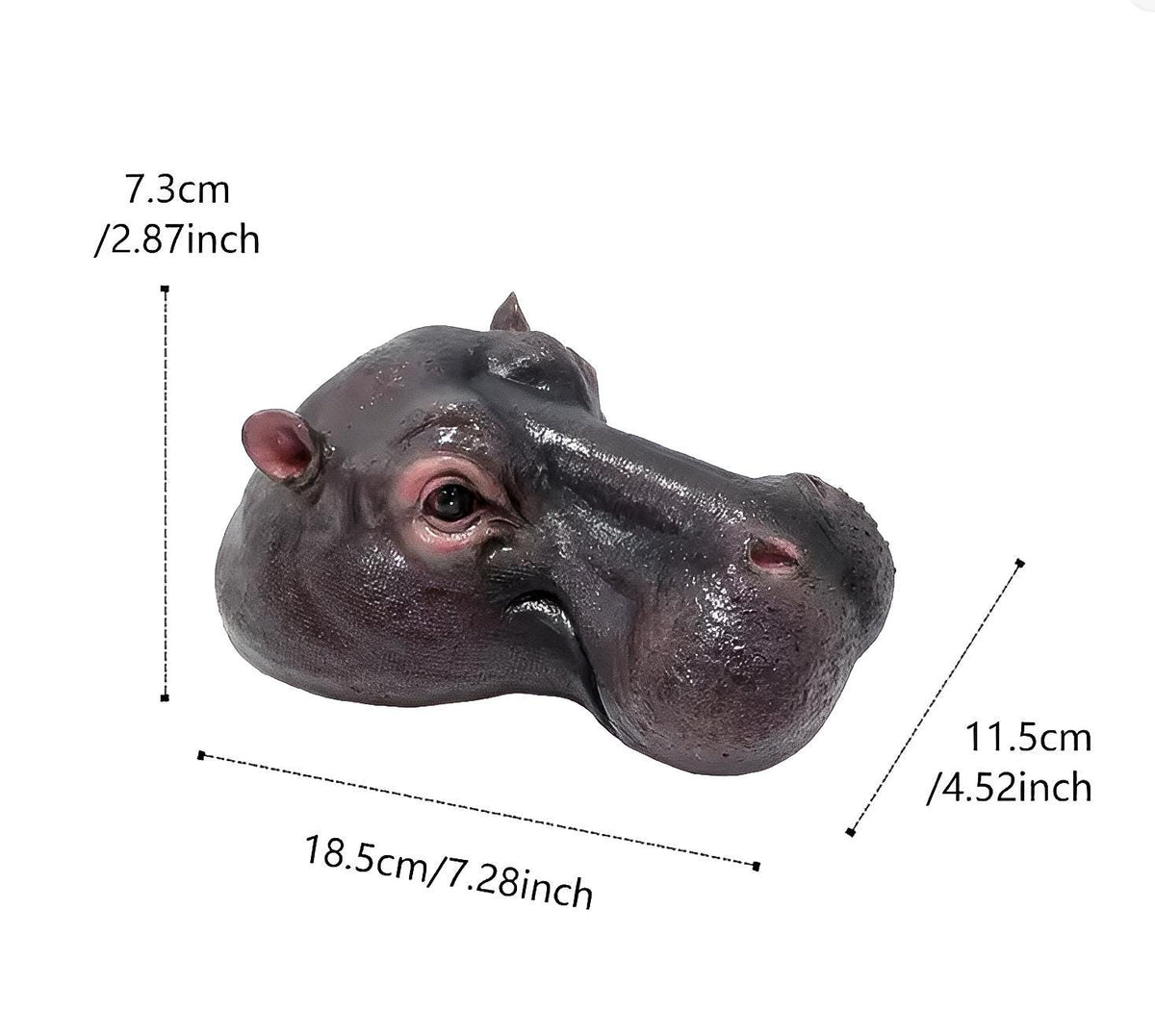 Hippopotamus Statue, Realistic Hippo Figurine Wildlife Decor, Animal Sculpture, Safari Home Accent, Jungle Garden Ornament Animal Lover Gift