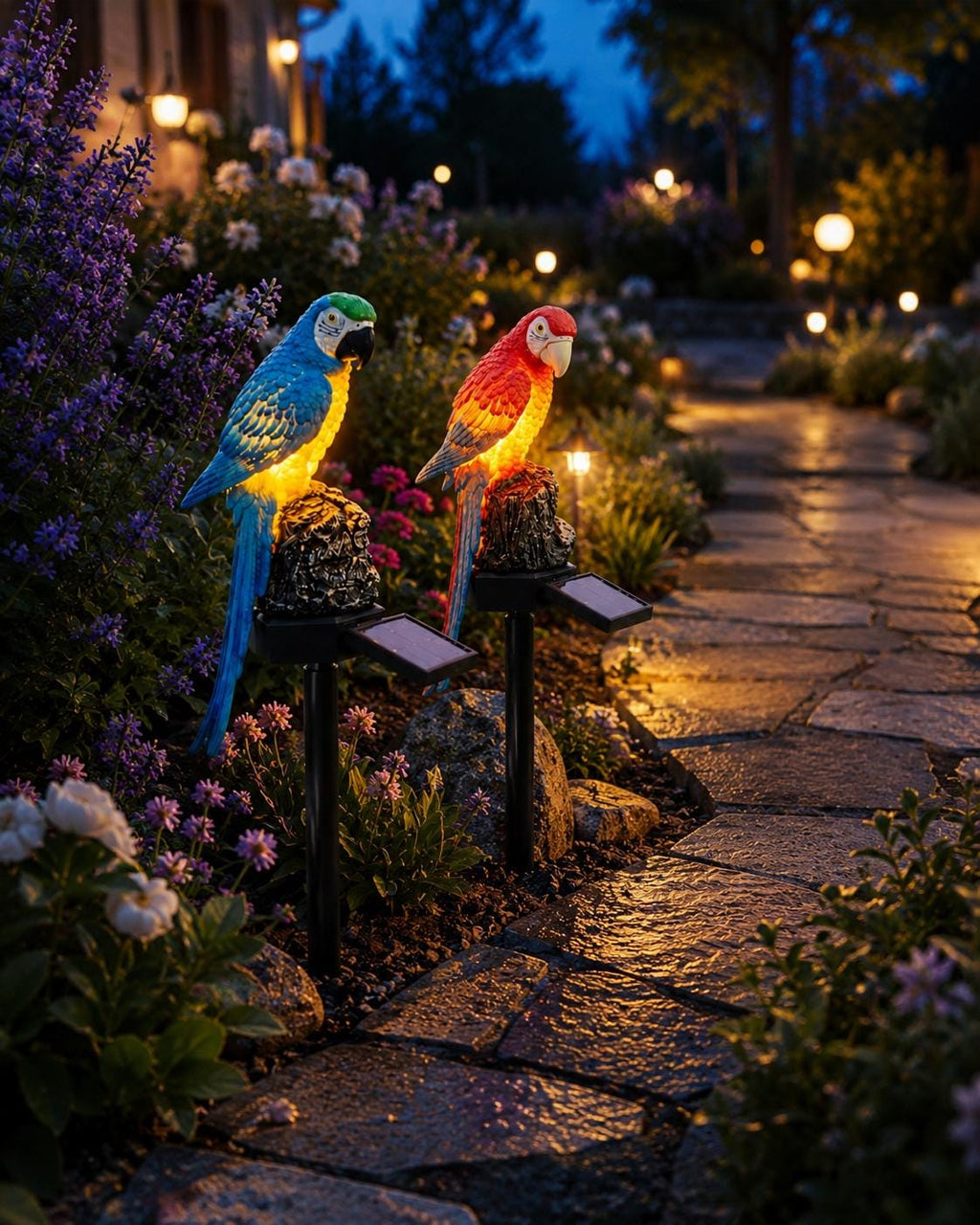 Solar Parrot Garden Stake, LED Macaw Outdoor Light, Waterproof Bird Yard Decor, Tropical Landscape Ornament, Garden Gift,Patio & Garden Gift