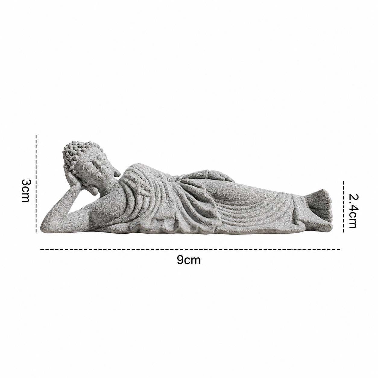 Reclining Buddha Statue, Zen Garden Sculpture, Meditation Decor, Peaceful Figurine, Buddhist Accent, Spiritual Home Ornament, Yoga Gift.