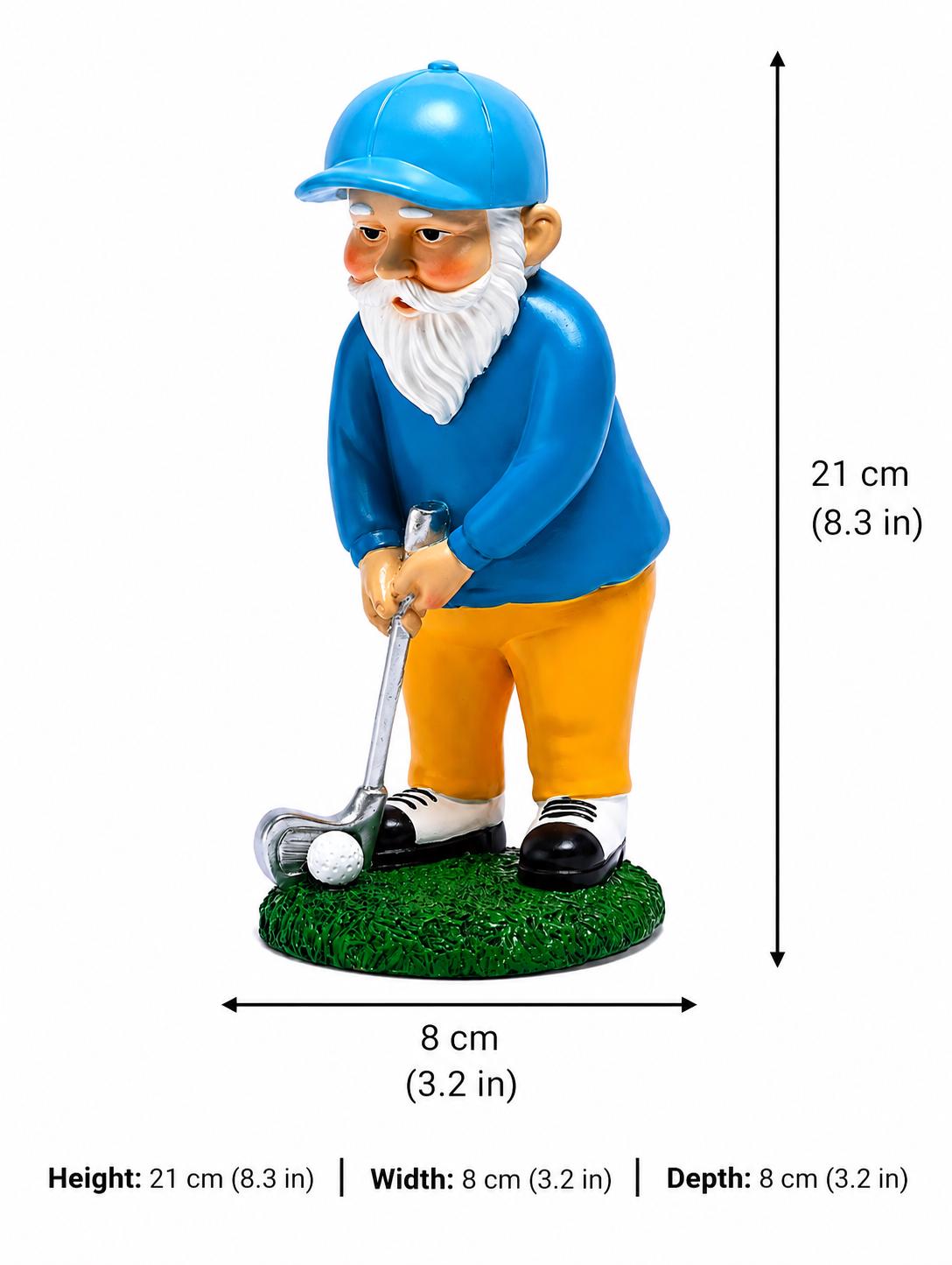 Golf Gnome Statue, Garden Decor, Golfer Gift, Lawn Ornament, Outdoor Figurine, Sports Lover Present, Whimsical Yard Accent, Clubhouse Decor.