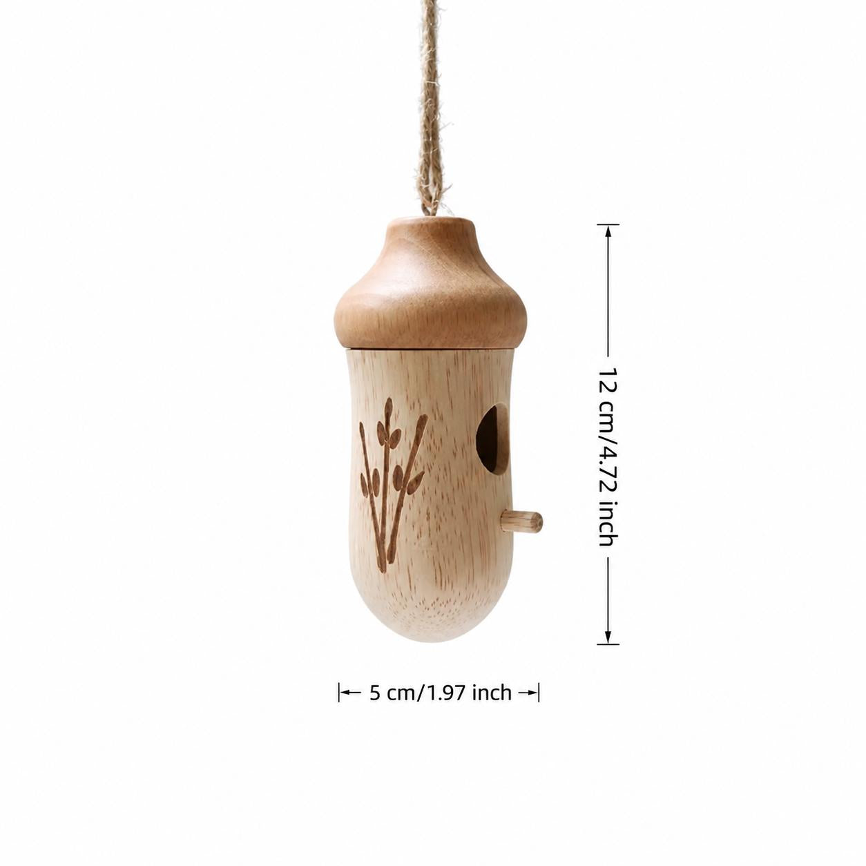 Hanging Birdhouse Garden Bird Feeder, Rustic Outdoor Decor, Acorn Cottage, Woodland Ornament, Backyard Accent, Nature Lover Gift.
