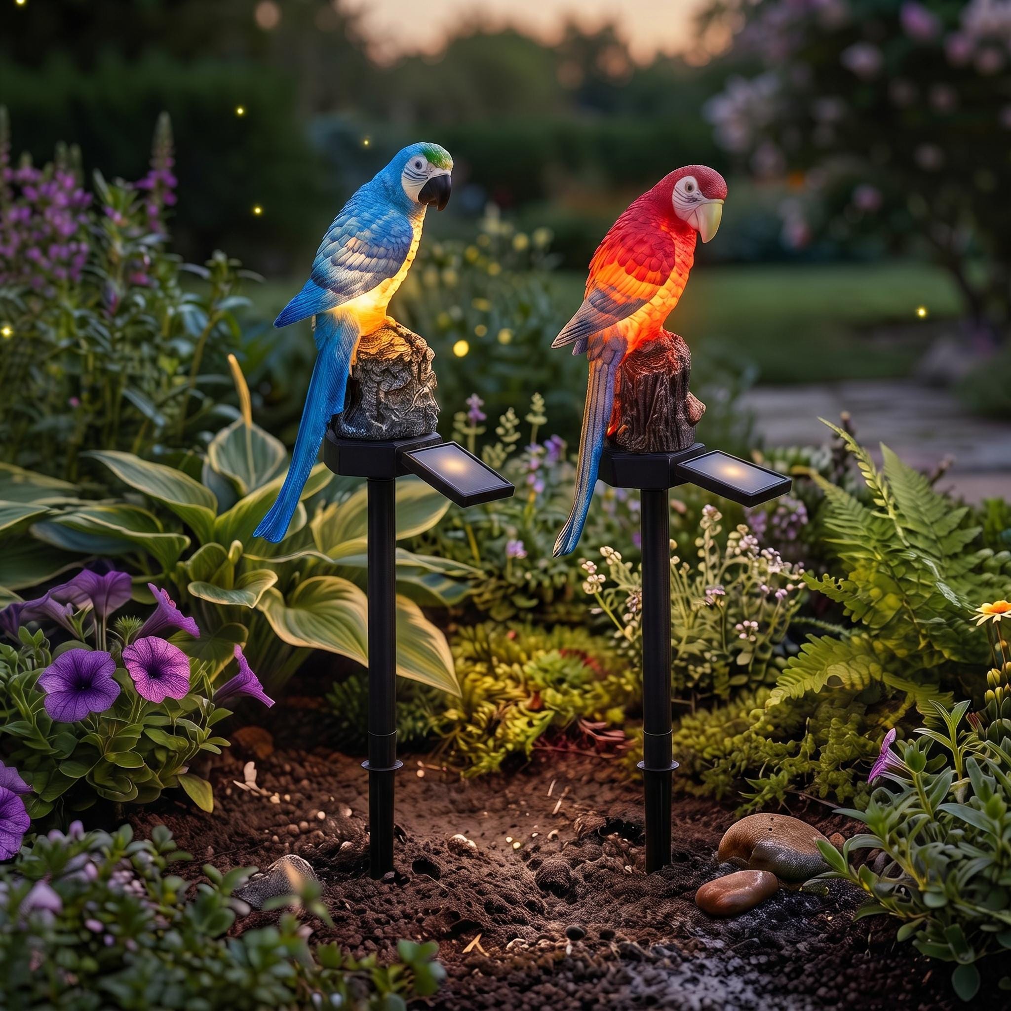 Solar Parrot Garden Stake, LED Macaw Outdoor Light, Waterproof Bird Yard Decor, Tropical Landscape Ornament, Garden Gift,Patio & Garden Gift