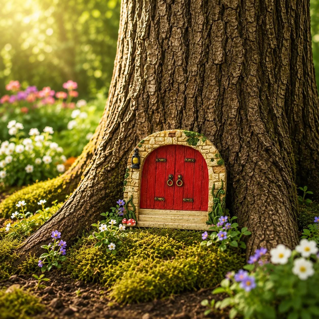 Fairy Garden Door, Enchanted Tree Door Decor, Magical Woodland Garden Ornament, Garden Accessory, Whimsical Outdoor Tree Decoration