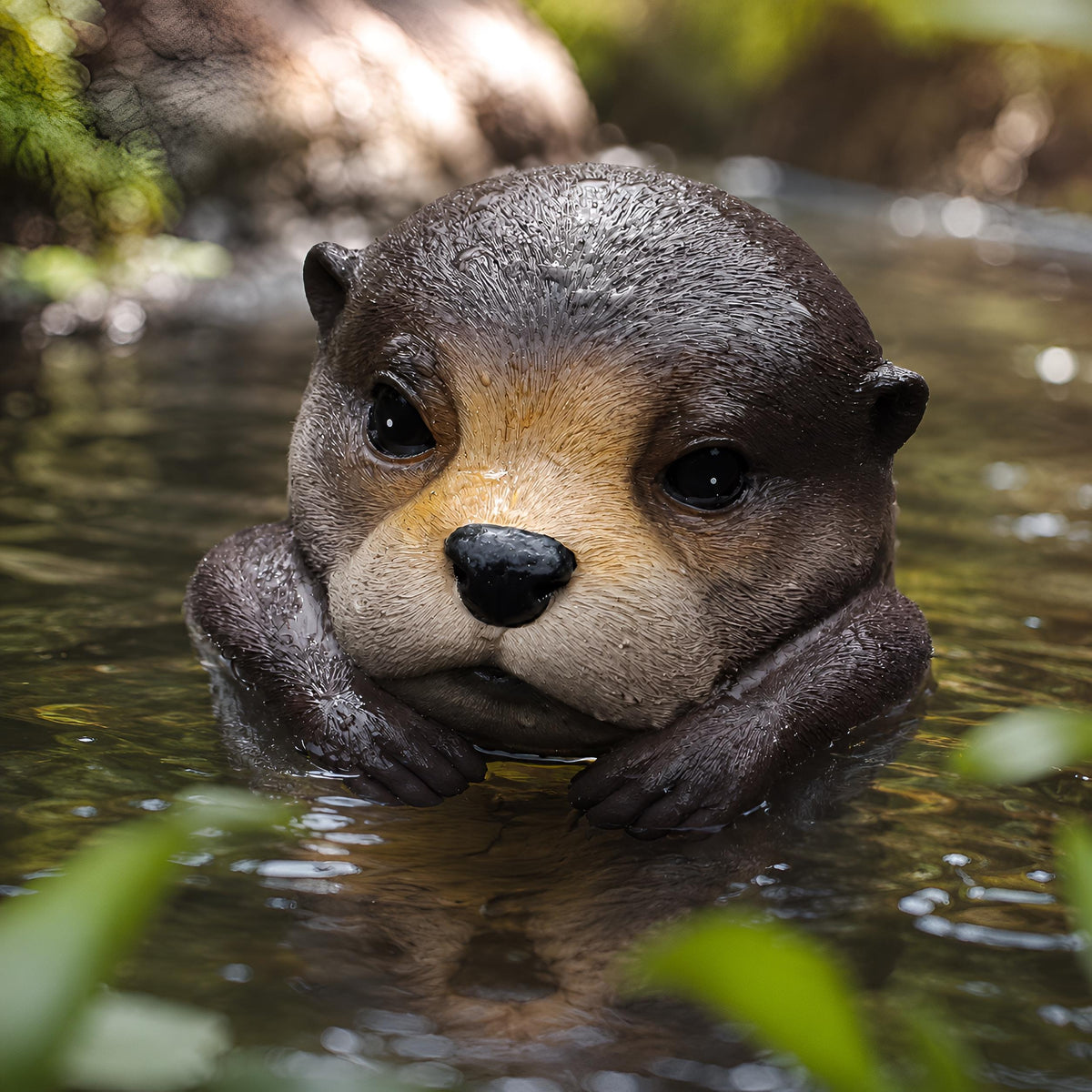 Sea Otter Decor, Otter Figurine, Otter Statue, Otter Sculpture, Sea Otter Gift, Otter Lover Gift, Pond Decoration, Resin Wildlife Sculpture