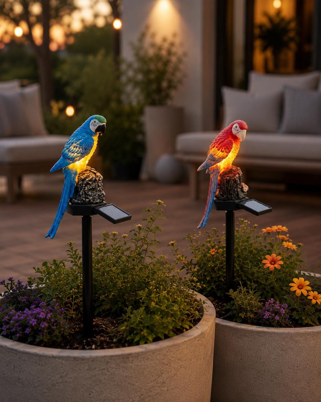 Solar Parrot Garden Stake, LED Macaw Outdoor Light, Waterproof Bird Yard Decor, Tropical Landscape Ornament, Garden Gift,Patio & Garden Gift