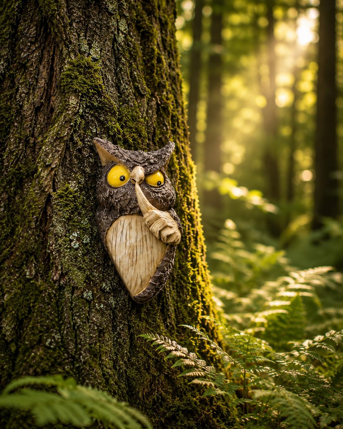 Peeking Owl Tree Decor, Resin Owl Tree Hugger, Woodland Garden Ornament, Outdoor Tree Trunk Decoration, Owl Yard Art Gift, Garden Decoration