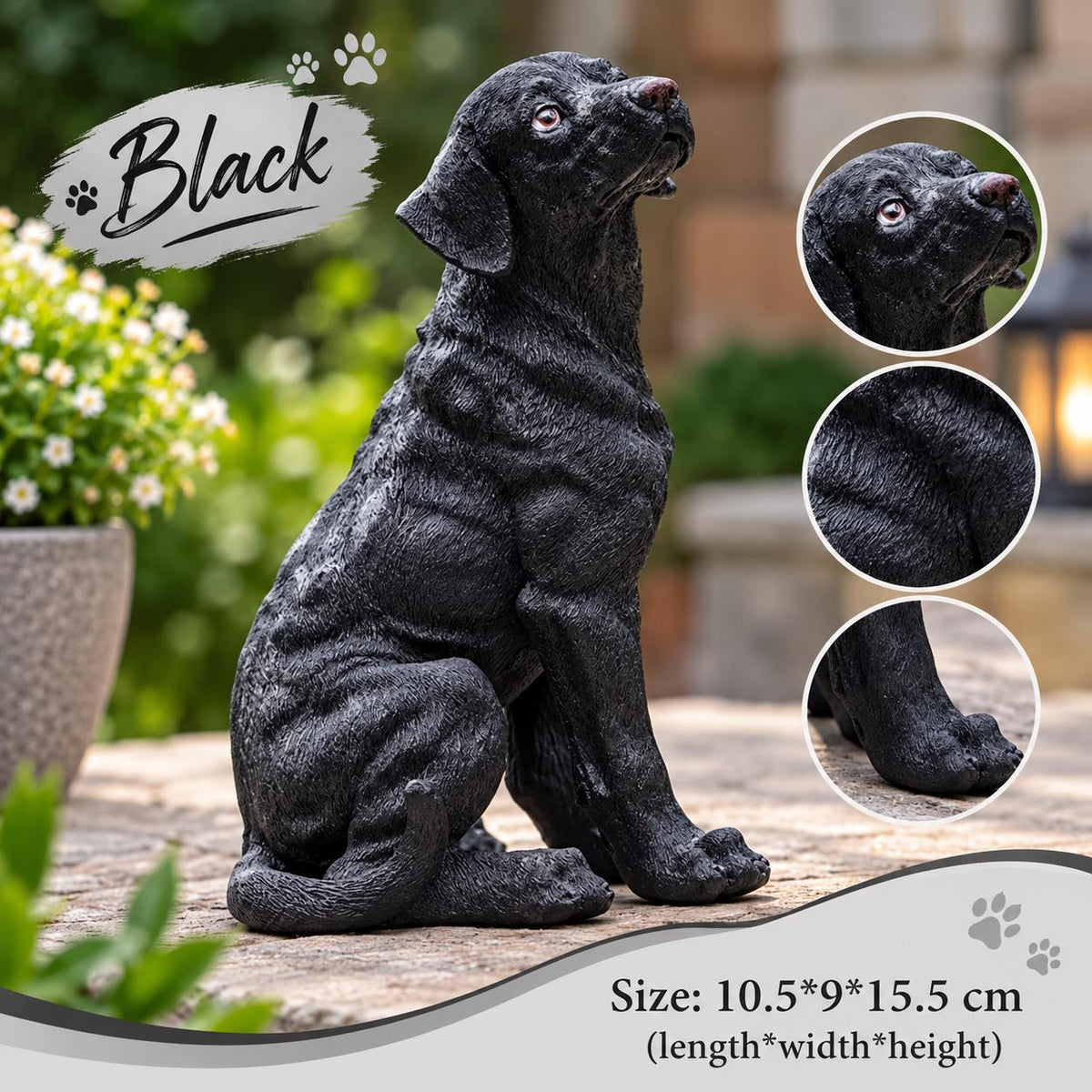 Dog Statue Decor, Labrador Retriever Figurine, Garden Sculpture, Outdoor Dog Ornament, Pet Memorial Gift, Animal Lover Home Accent