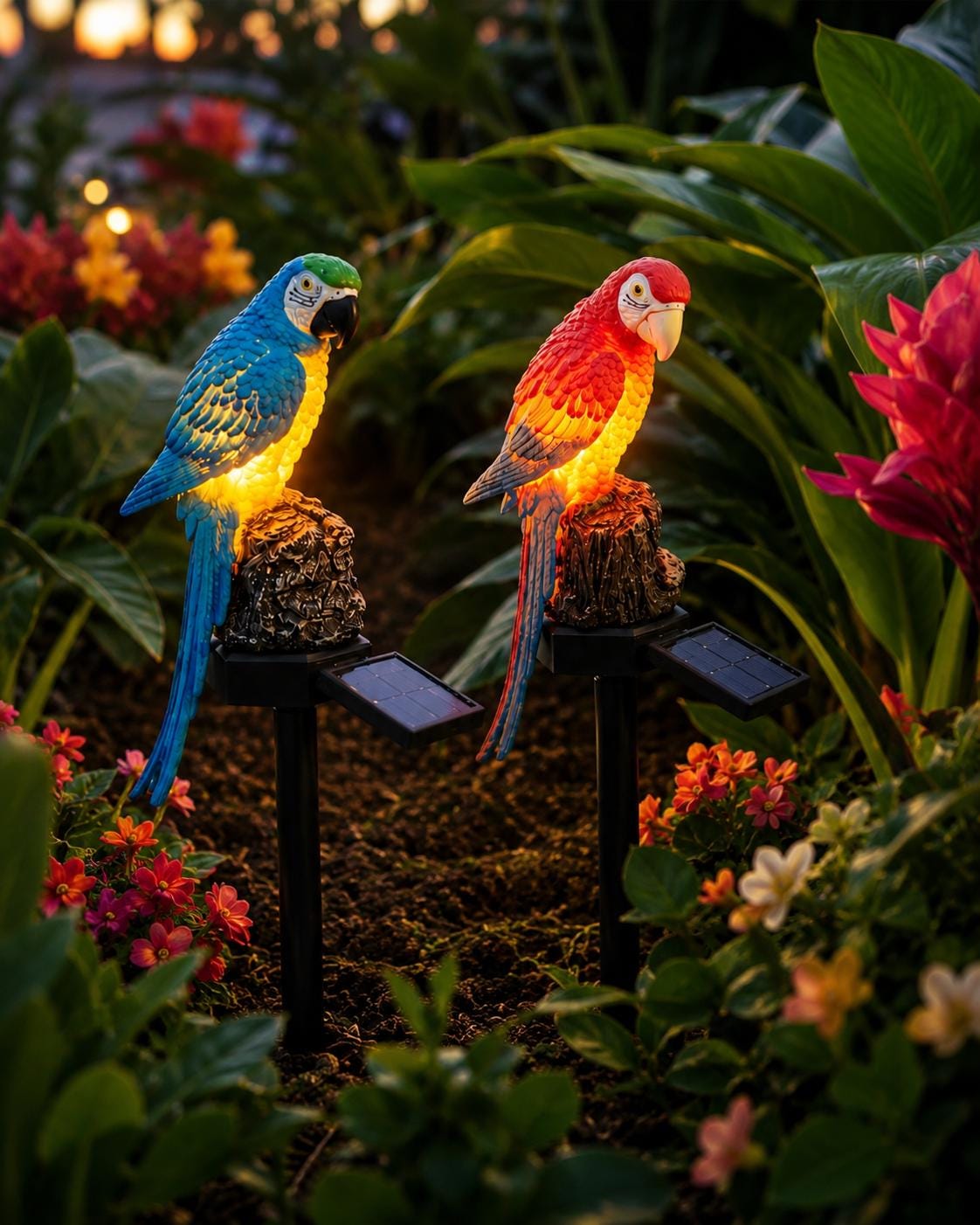 Solar Parrot Garden Stake, LED Macaw Outdoor Light, Waterproof Bird Yard Decor, Tropical Landscape Ornament, Garden Gift,Patio & Garden Gift