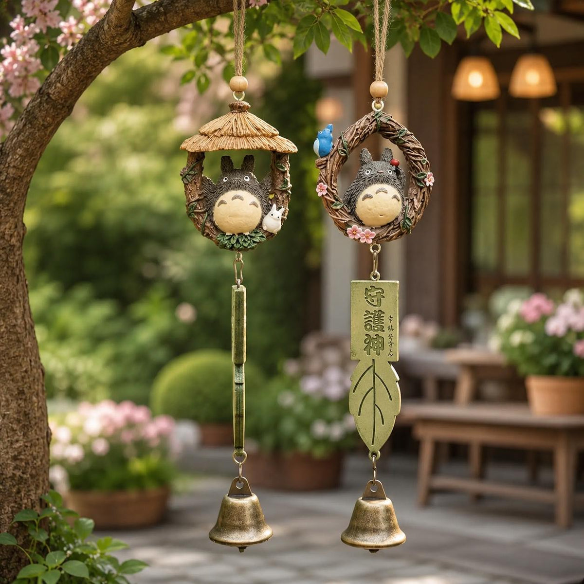 Forest Spirit Wind Chime, Cute Hanging Garden Bell Ornament, Resin Wind Chime Decor, Outdoor Patio Gift, Japanese Style,Cute Wind Chime Gift