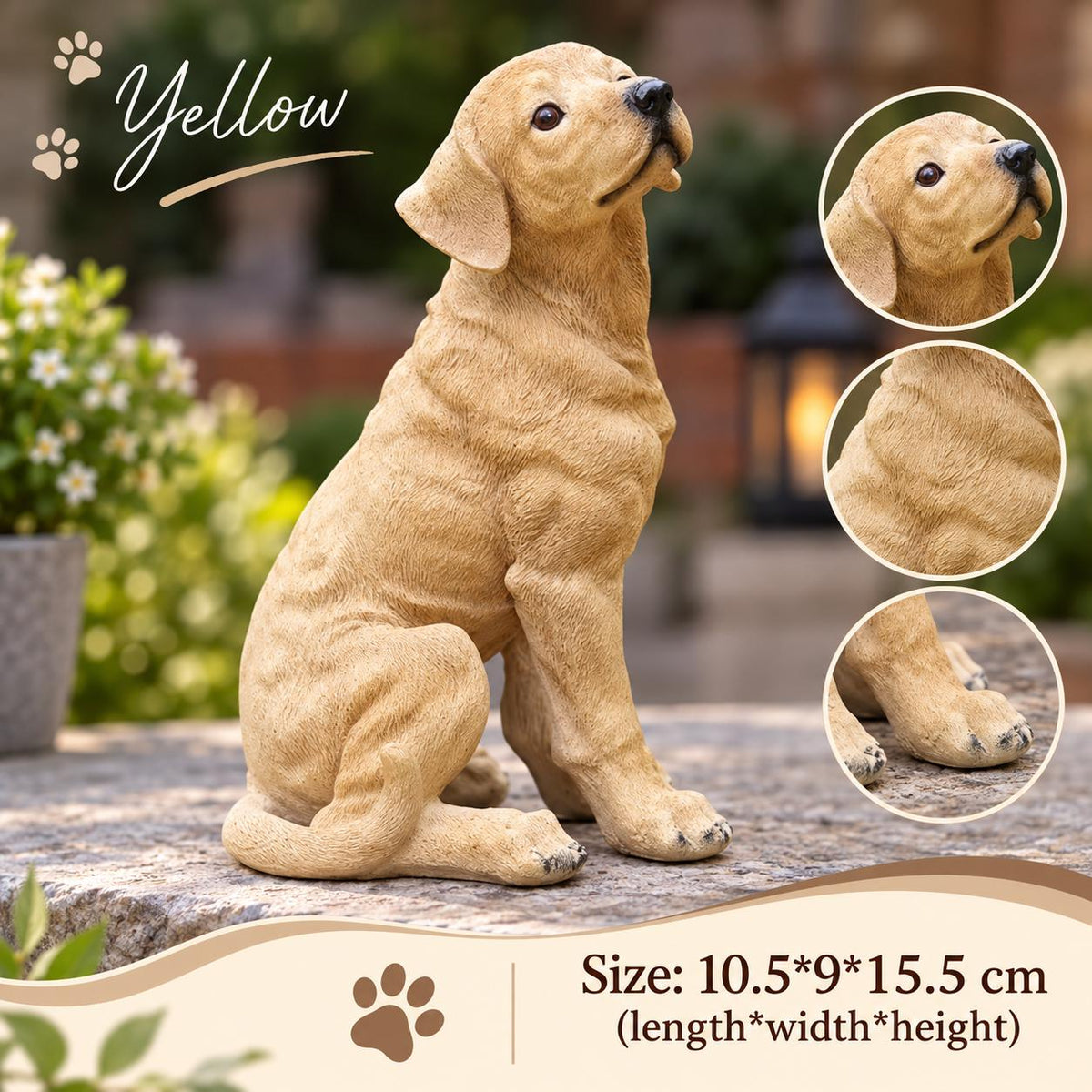 Dog Statue Decor, Labrador Retriever Figurine, Garden Sculpture, Outdoor Dog Ornament, Pet Memorial Gift, Animal Lover Home Accent