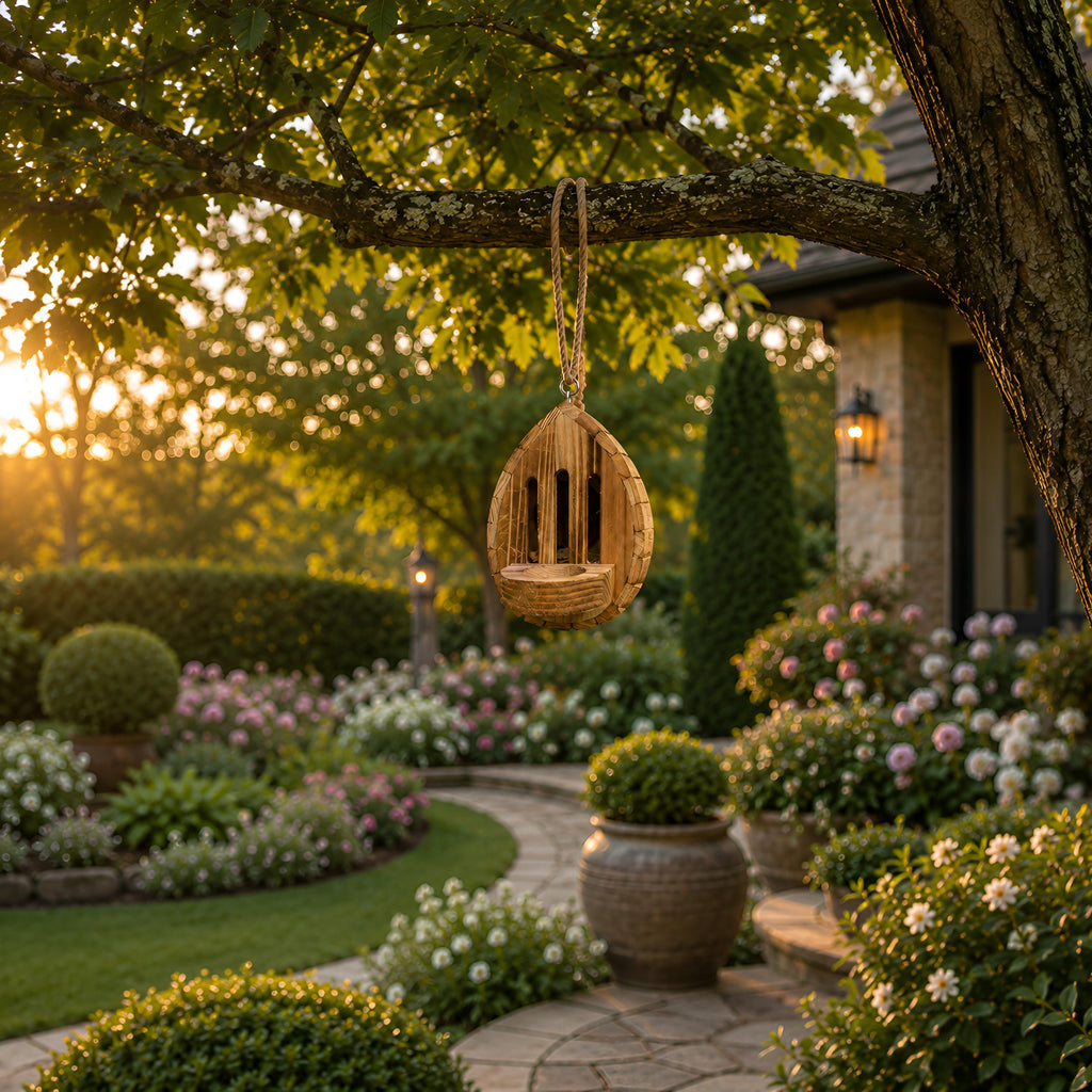 Hanging Wooden Butterfly Shelter, Rustic Butterfly Habitat, Outdoor Garden Insect House, Pollinator Friendly Yard Decor Gift, Garden Decor