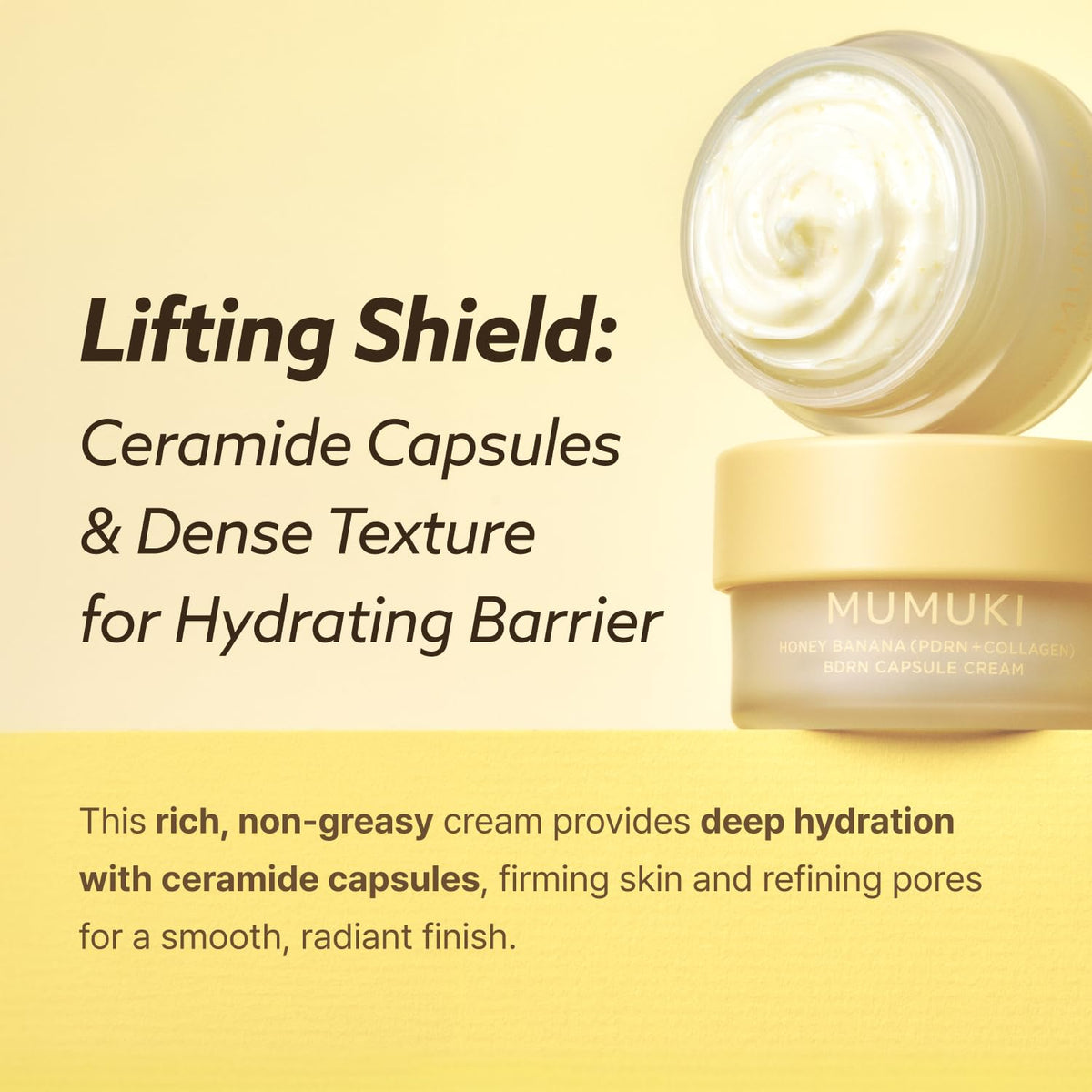 Honey Banana PDRN Cream | Korean anti Aging Face Moisturizer with Plant PDRN, Collagen & Ceramide | Firming, Plumping & Hydrating Capsule Cream for Glass Skin Glow | BDRN K-Beauty, 0.5 Fl Oz