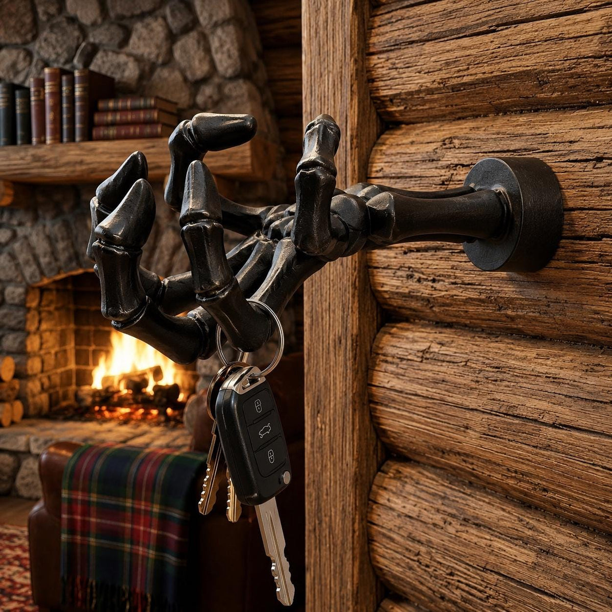 Skeleton Hand Key Holder Gothic Wall Decor, Skeleton Key Hook, Halloween Home Decor, Dark Academia Key Rack Gift.