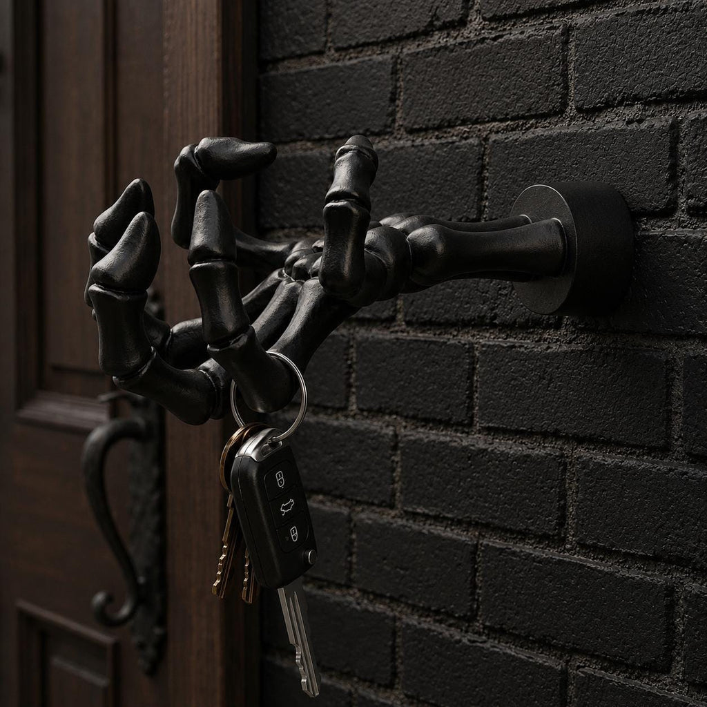 Skeleton Hand Key Holder Gothic Wall Decor, Skeleton Key Hook, Halloween Home Decor, Dark Academia Key Rack Gift.