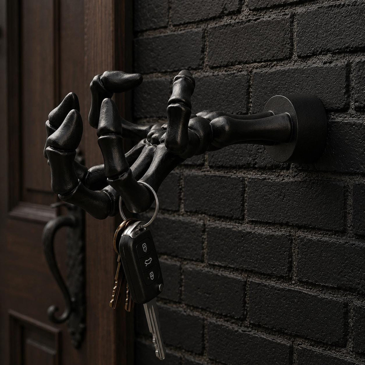 Skeleton Hand Key Holder Gothic Wall Decor, Skeleton Key Hook, Halloween Home Decor, Dark Academia Key Rack Gift.